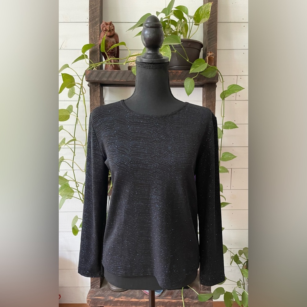 Bentley: Black & Blue Sparkling Textured Shirt